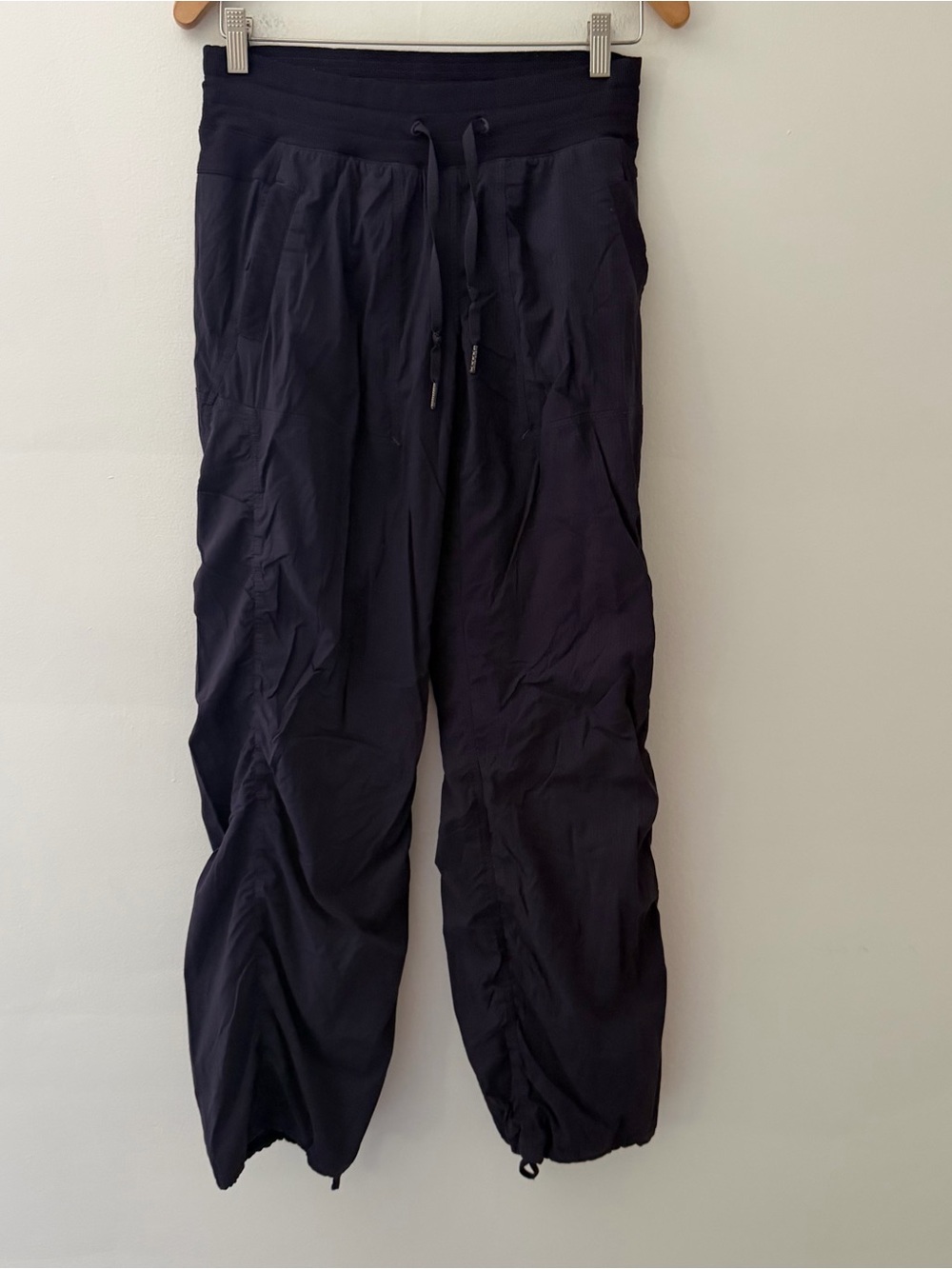 Lululemon Dance Studio Pants Lined Full Length Navy Drawstring Ankle Size 6